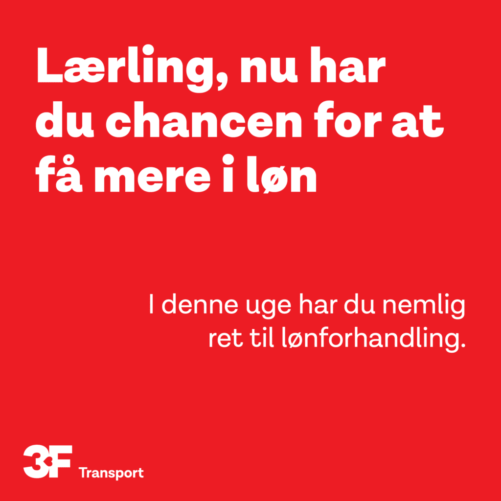 lærling lønforhandling 3f transport